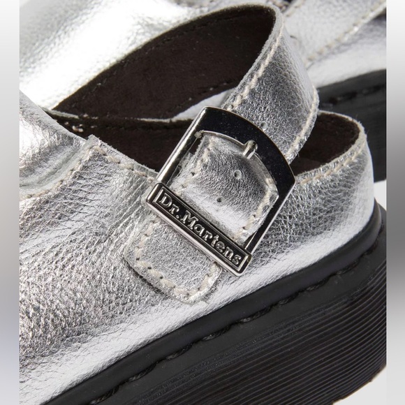 Dr. Martens Laketen Slingback Mule Tumbled Silver Metallic Size 8 NWOT - Picture 5 of 16